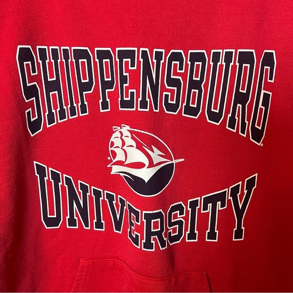 Shippensburg University Raiders Hoodie Men’s M Red Champion Sweatshirt Pullover - Picture 3 of 6